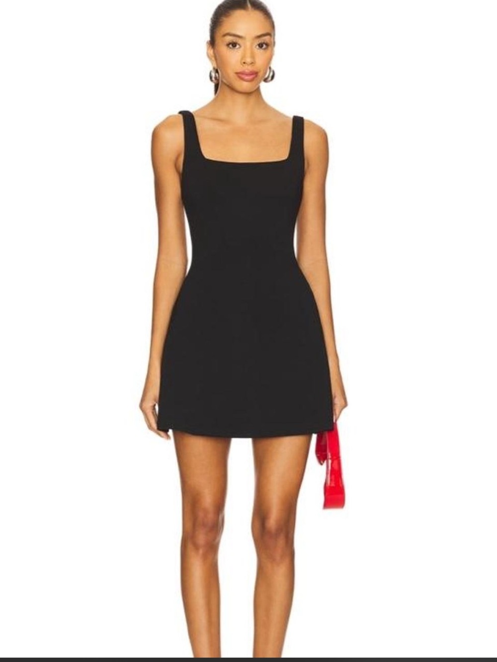 Classic Black Square-Neck Mini Dress